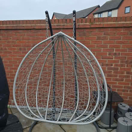 Photo of free Double egg chair, grey and black (Longbridge B31) #2
