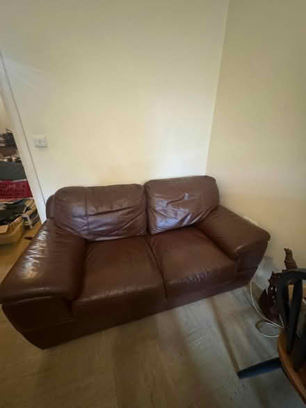 Photo of free Brown 2 seater sofa and dresser (SE6 Southend Lane) #1