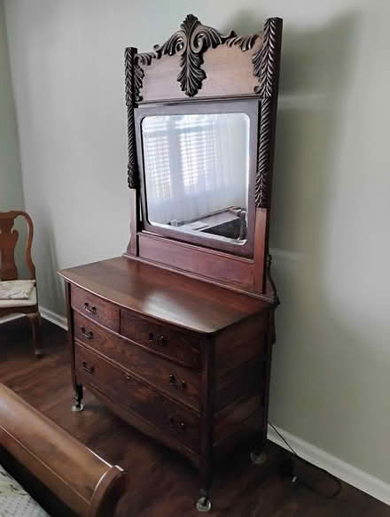 Photo of free wood double dresser w/ mirror (Near Oslo Middle School) #1