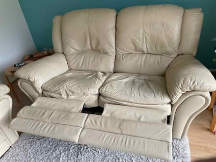 Photo of free Two leather armchairs and a two seater recliner sofa. (CO14) #2