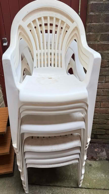 Photo of free 9 White Rubber Chairs (Bracknell) #1