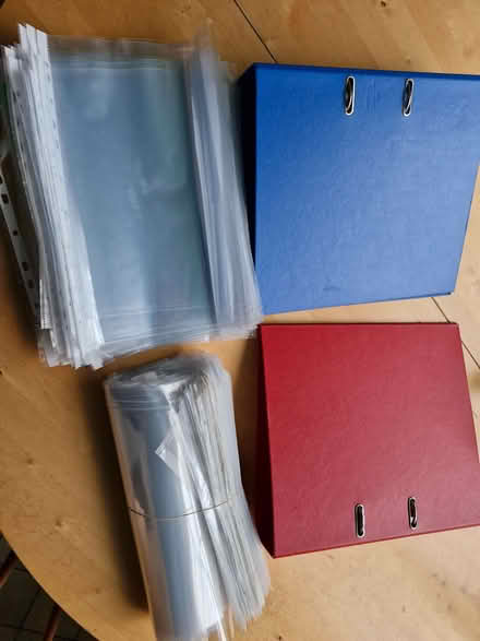 Photo of free 2 large rolls of A4 polypockets; 2 A4 lever arch files (Morecambe LA4) #1