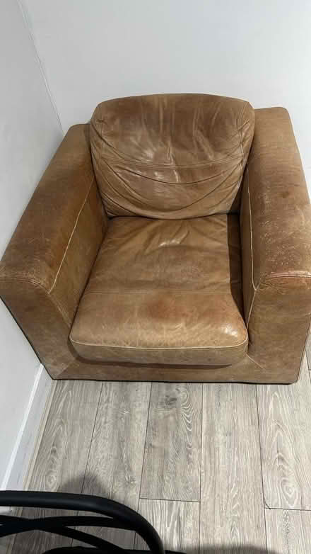 Photo of free Leather well cared armchair (Custom house E16) #1