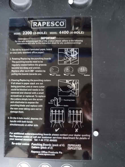 Photo of free 4-hole punch, high capacity (Naunton WR8) #2