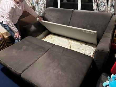 Photo of free Brown sofa bed with storage for bedding (Allerton L15) #3