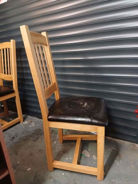 Photo of free 4 oak dining chair set (Oswestry SY11) #2