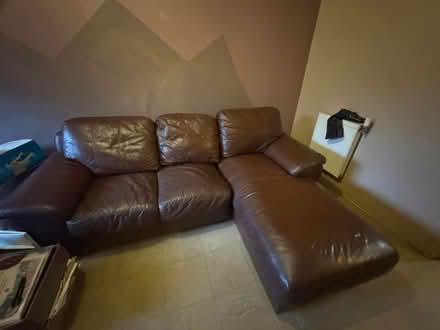 Photo of free Leather corner sofa (SE6 Southend Lane) #1