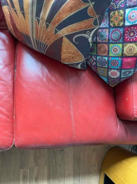 Photo of free Red leather sofa (Shirley B90) #3