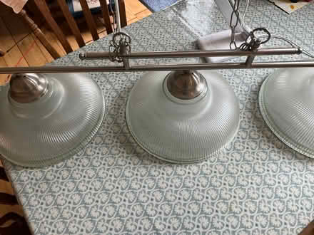 Photo of free Triple light fitting with glass shades (Dolphinholme LA2) #1