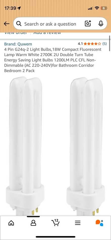 Photo of free 4 pin G24-2q CFL bulb (Dorket Head NG5) #1