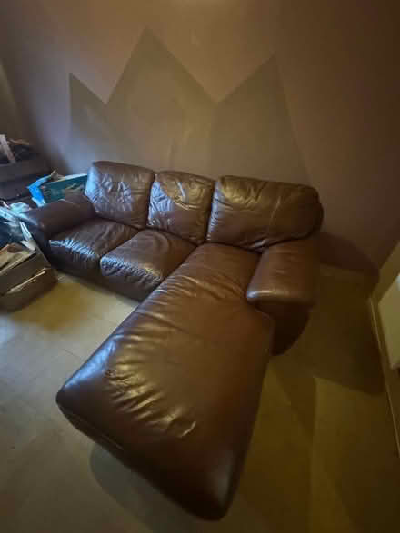 Photo of free Leather corner sofa (SE6 Southend Lane) #2