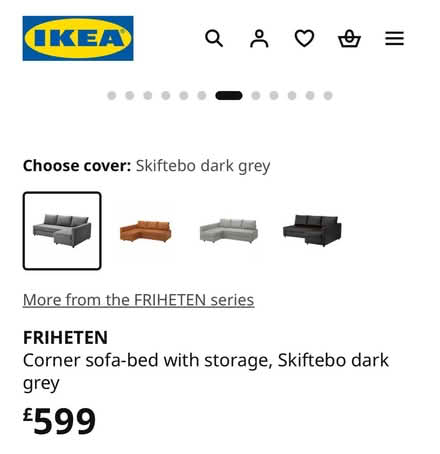 Photo of free Sofa bed (Ikea) - grey (Stockton. Oxbridge area TS18) #3