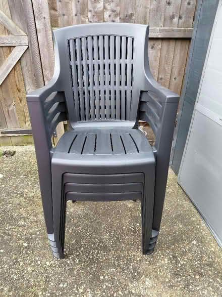Photo of free 4 stacking garden chairs (Rowner PO13) #1