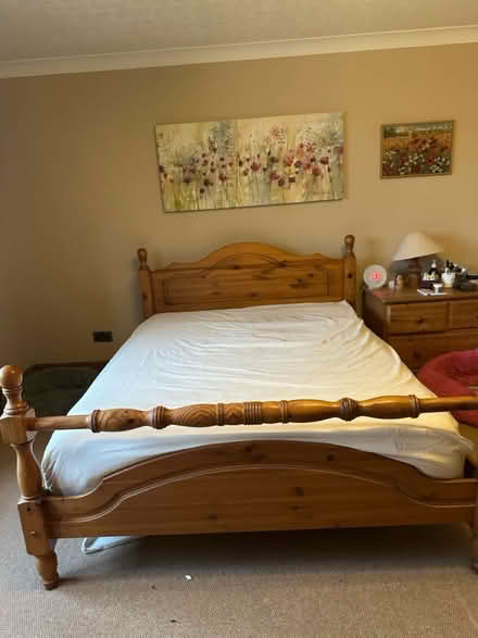 Photo of free King size pine bed frame (Near Kirkby Lonsdale) #1