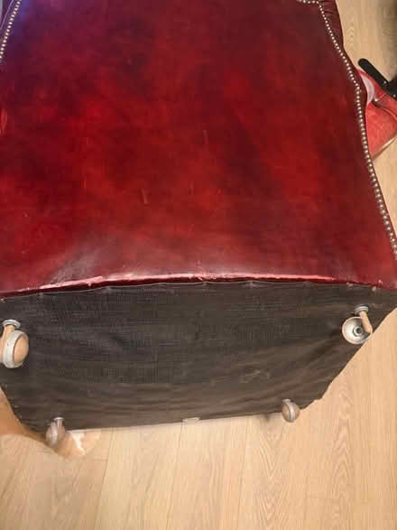 Photo of free Red leather Chesterfield armchairs X 2 (Deptford SE10) #3