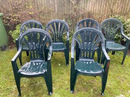 Photo of free Dark green plastic garden chairs (Chalfont St Peter SL9) #1