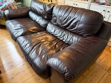 Photo of free 2 x 3-seater leather sofas (SE3 Greenwich Westcombe Park) #2