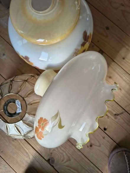 Photo of free 3 retro ceiling lampshades (New Milton BH25) #1