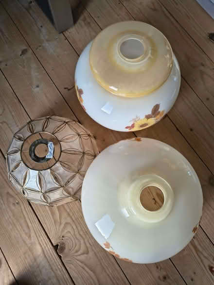 Photo of free 3 retro ceiling lampshades (New Milton BH25) #2