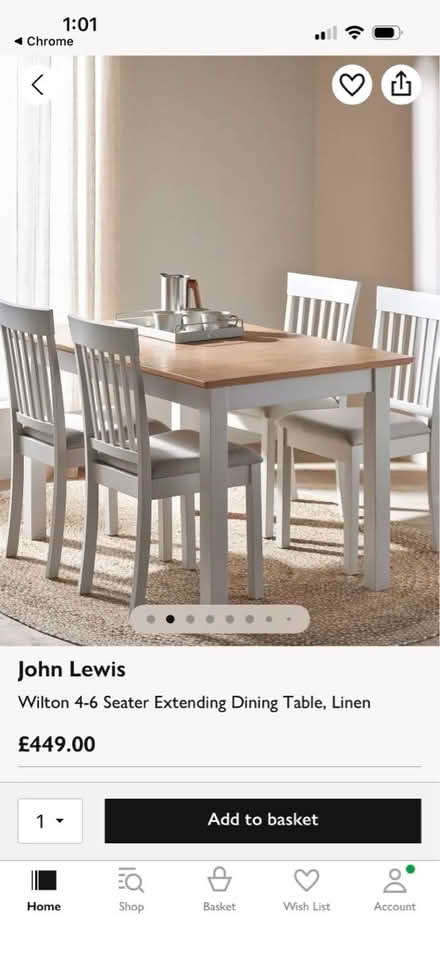Photo of free John Lewis dining chairs and table (KT24) #3