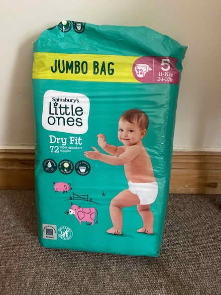 Photo of free Sainsbury’s Size 5 Nappies x 72 (Oldfield Park) #1