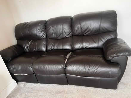 Photo of free Three seater recliner sofa (Thunby Lodge LE5 2) #2