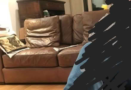 Photo of free Brown leather sofa (Holland Park W11) #1