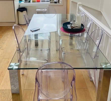 Photo of free Glass 8 seat dining table (KT5 8AT) #1