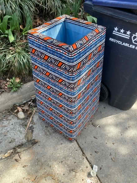 Photo of free Blue/orange laundry hamper/sculptu (Mt. Pleasant: 17th St. NW) #1