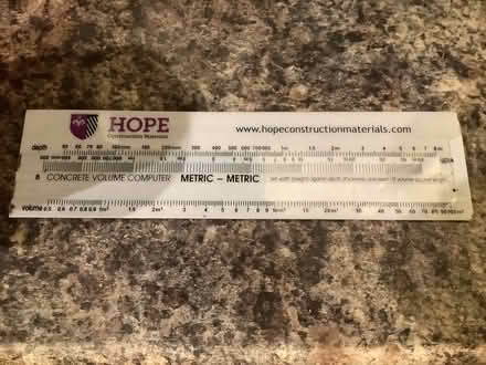 Photo of free Concrete volume ruler (Brampton S40) #1