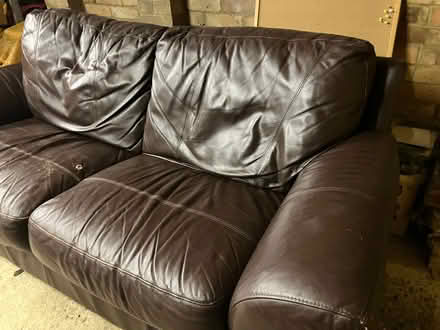Photo of free brown leather sofa (Codicote SG4) #1
