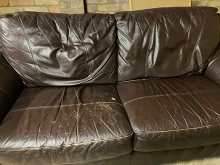 Photo of free brown leather sofa (Codicote SG4) #3