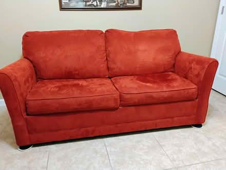 Photo of free Red queen size sleeper sofa (Near Oslo Middle School) #1