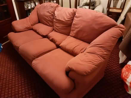 Photo of free Vintage Red / terracotta sofa (Congleton CW12) #1