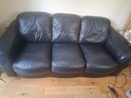 Photo of free Black leather look sofa - must go by Mon 16 March (Becketts Park LS6) #1