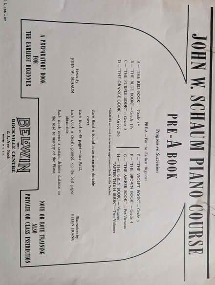 Photo of free John Schaum Piano Book (Poughquag) #2