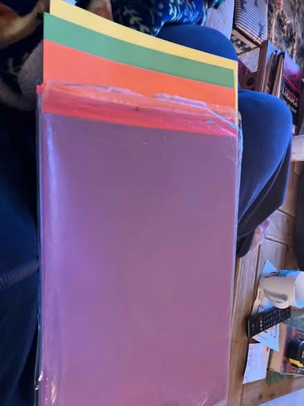 Photo of free Coloured paper, colouring book,pins (Waddon) #1