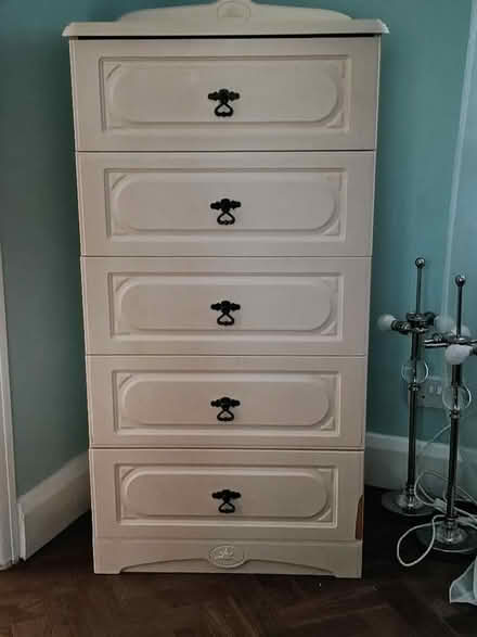 Photo of free White Slim bedroom chest of drawers (Ferring BN12) #1
