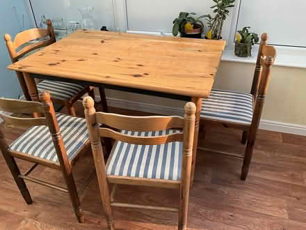 Photo of free Pine table and four chairs (Hertford SG14) #2