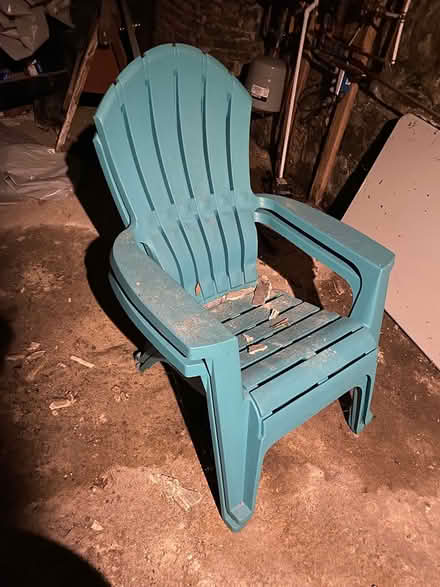 Photo of free 2 teal Adirondack chairs (Lowell and highland) #2