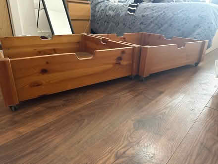 Photo of free Two under-bed drawers (on wheels) (Silvertown E16) #1