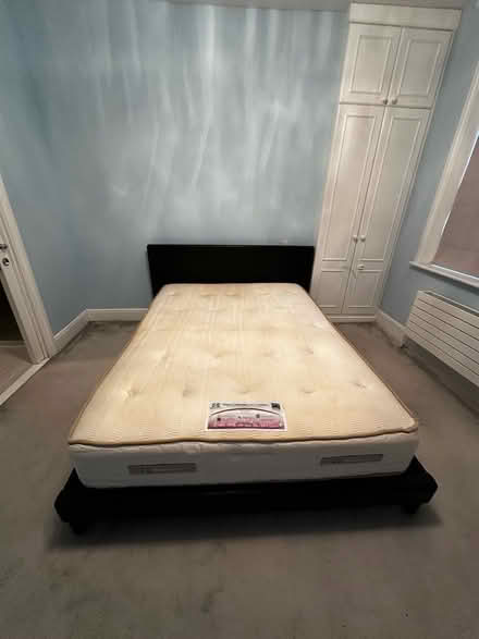 Photo of free King size bed frame and Sealy Posturpedic Ortho Mattress (Cambrian Gate TW10) #1
