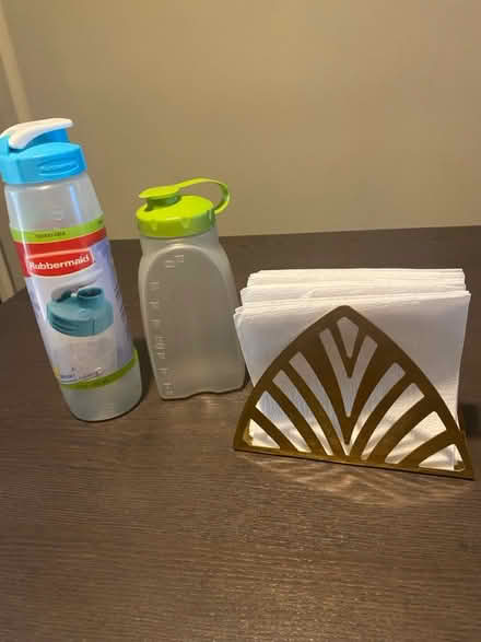 Photo of free Drink containers,1 napkin holder (Somerset, NJ, off DeMott Lane) #1