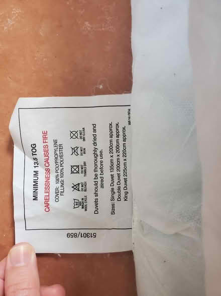 Photo of free Clean 13.5 tog duvet (Wood Green N22) #2