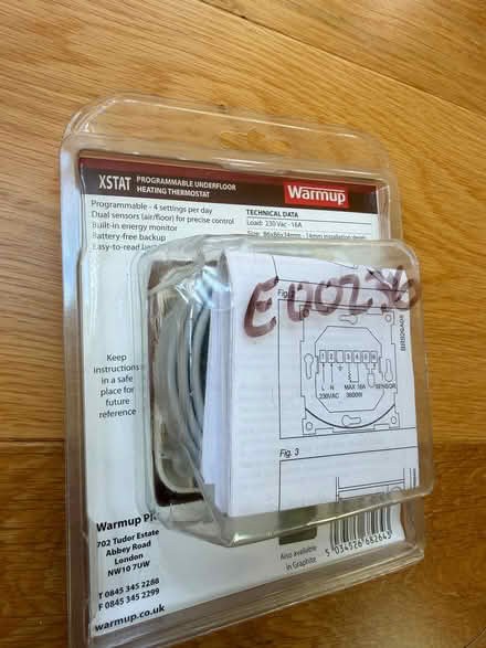 Photo of free Underfloor heating thermostat with probe (Priestwood RG42) #2