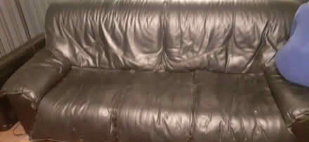 Photo of free Black leather sofa (N10 muswell hill) #2