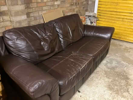 Photo of free brown leather sofa (Codicote SG4) #2