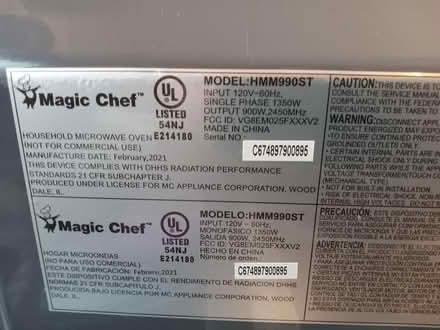 Photo of free Magic Chef microwave (Rte 17 (southern fauquier)) #3