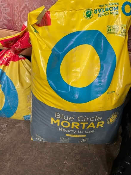 Photo of free Blue circle mortar and some postcrete (Warden Hill GL51) #1