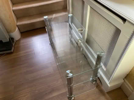 Photo of free Pr8 2hx tv glass tv table, vgc (Southport PR8) #2